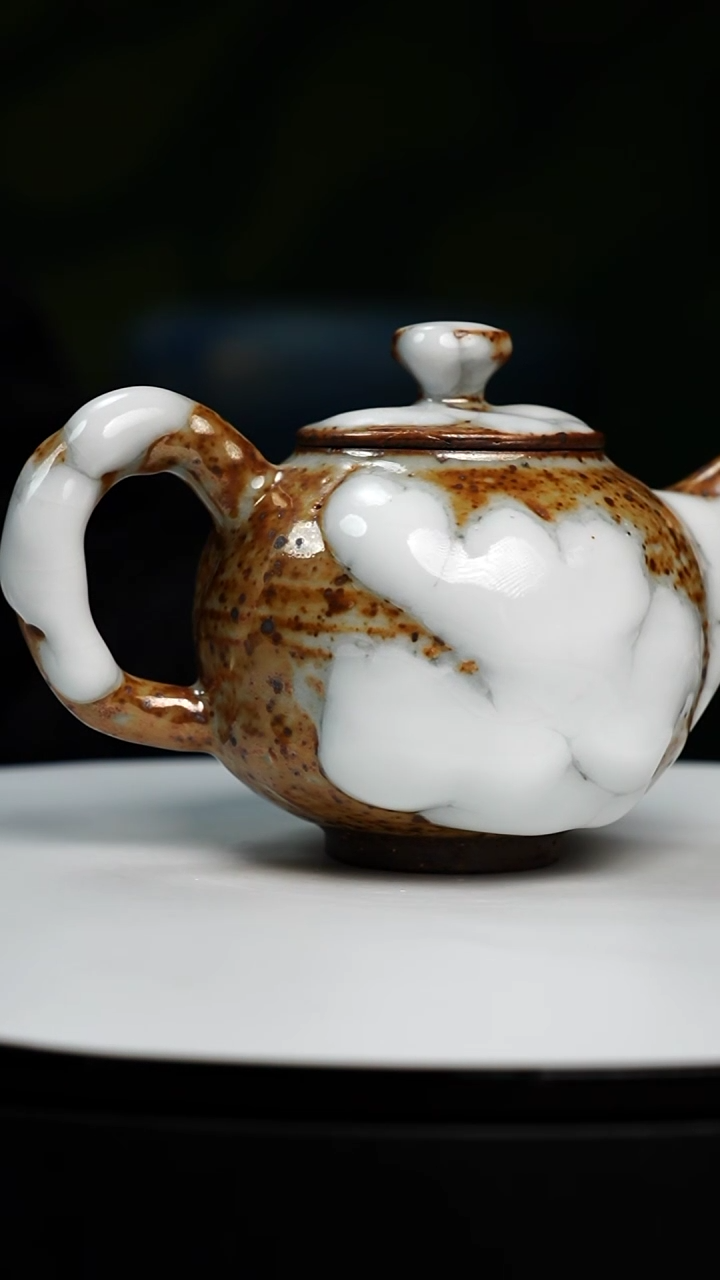 【闪购商品】吴远中未名窑蒙涛金银彩堆釉志野壶