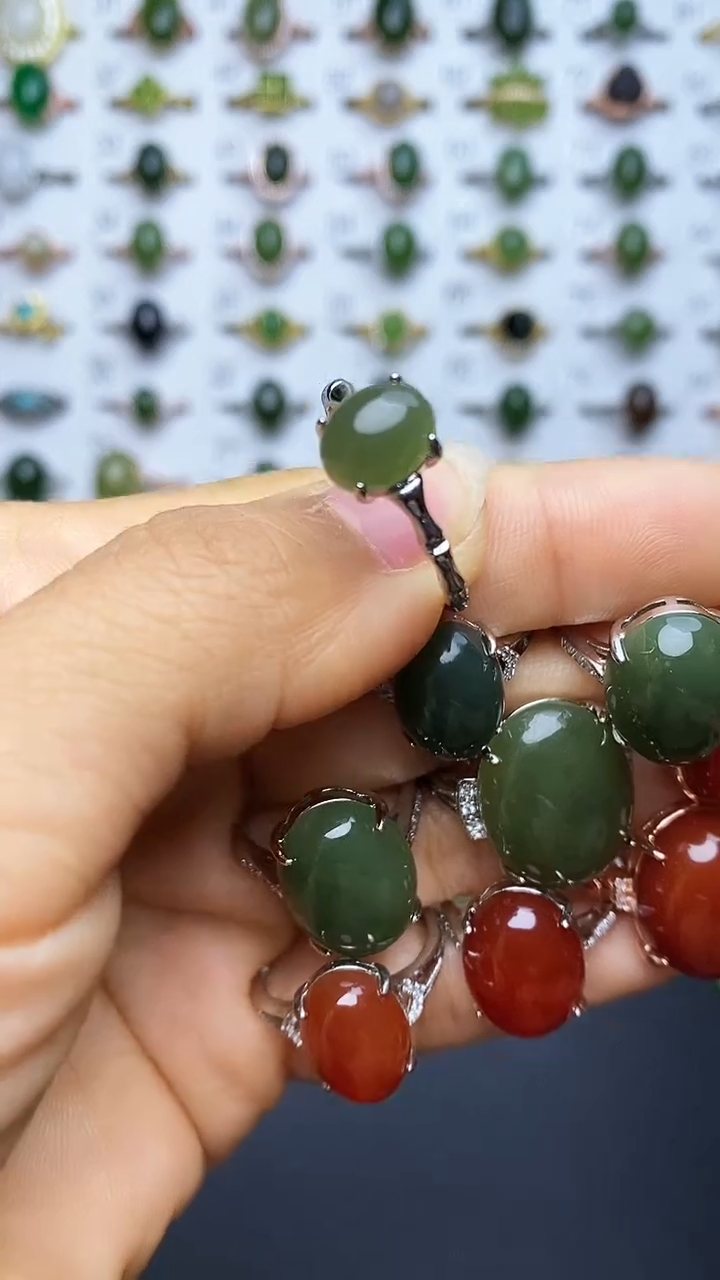 【闪购商品】和田玉戒指银S925镶嵌1