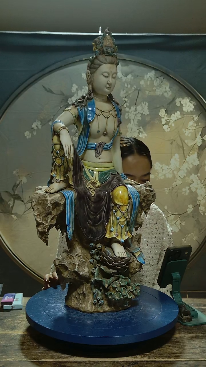 佛像宽***叔湖田窑观音造像