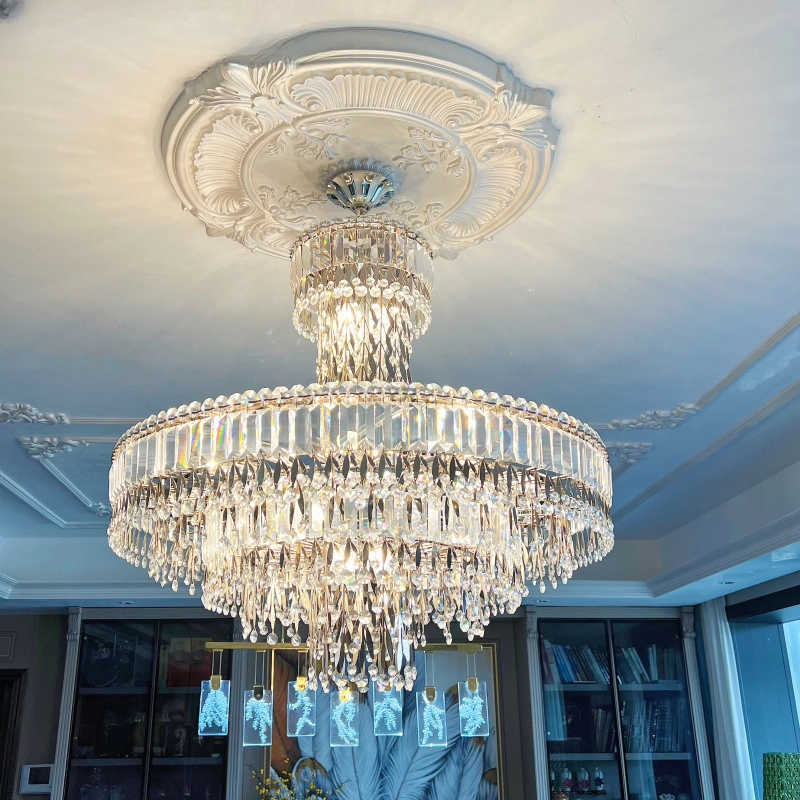吴先生的家客厅埃及水晶宫殿吊灯简约美式大气欧式轻奢风
