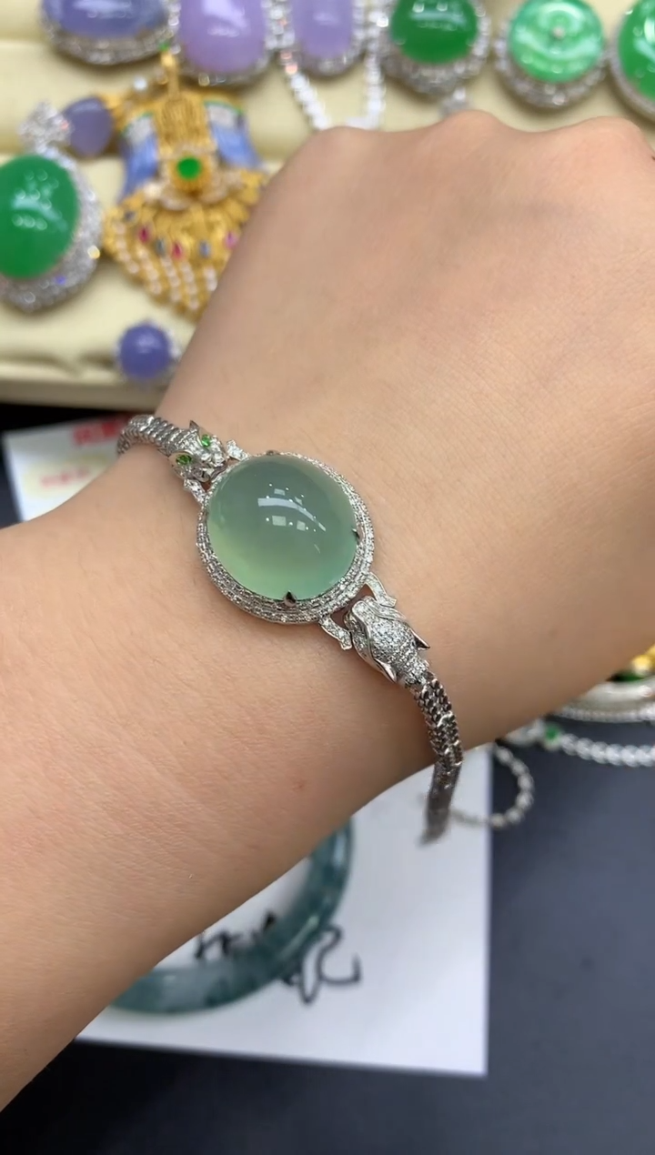 18K金镶嵌手链翡翠475-中国好珍宝