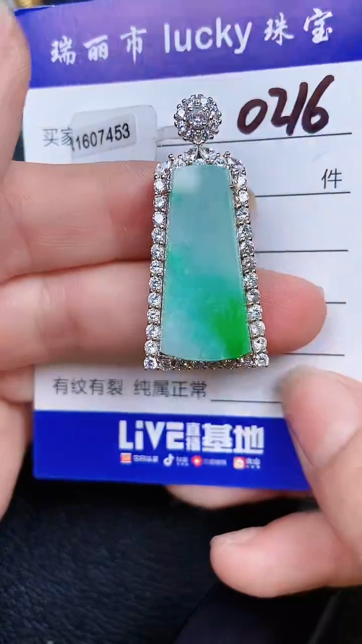 颈饰银S925镶嵌翡翠0216