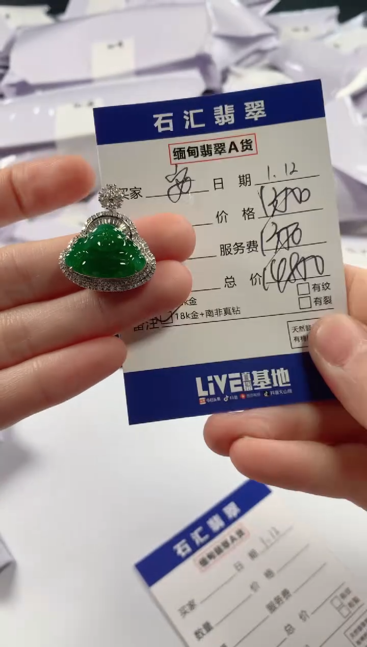 【闪购商品】翡翠颈饰18K金镶嵌11111111