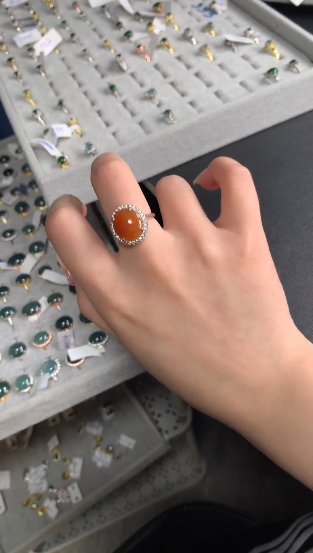 【闪购商品】翡翠戒指银S925镶嵌424144