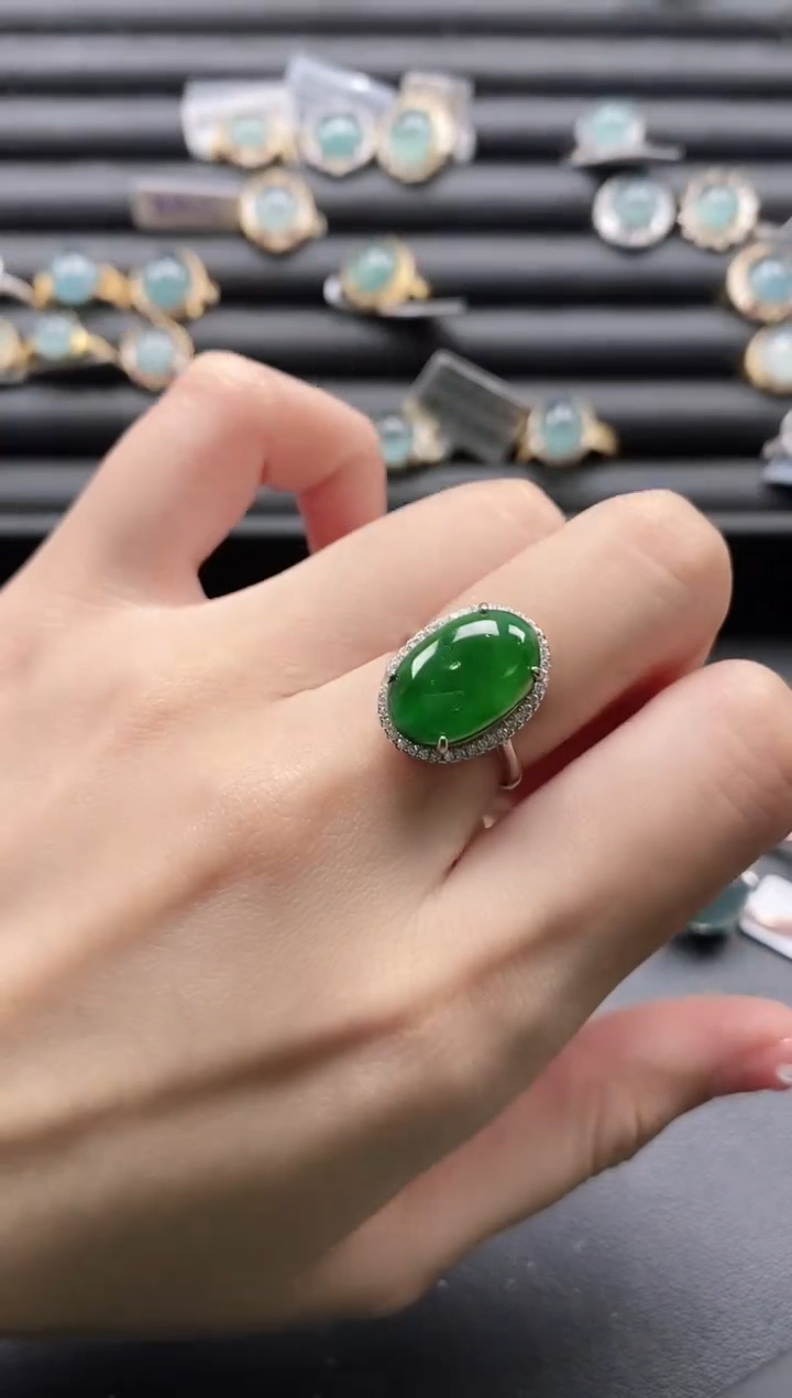 【闪购商品】翡翠戒指银S925镶嵌1111