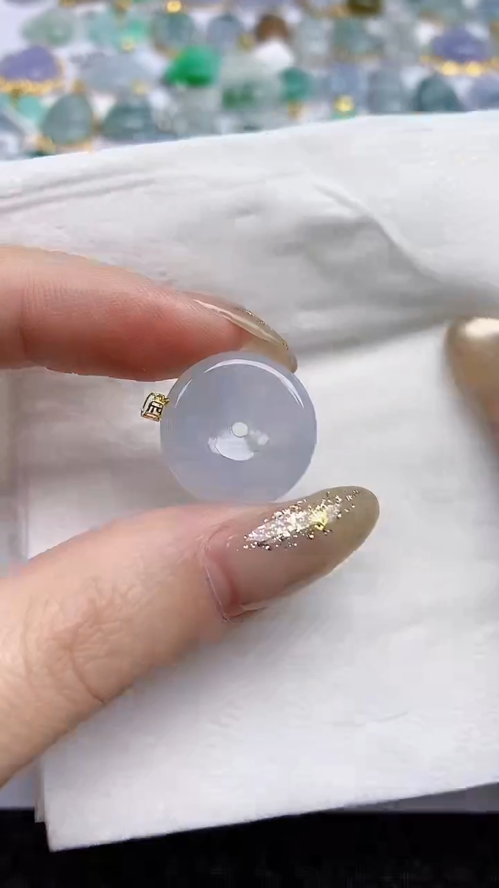 【闪购商品】翡翠颈饰18K金镶嵌天然A货翡翠 47