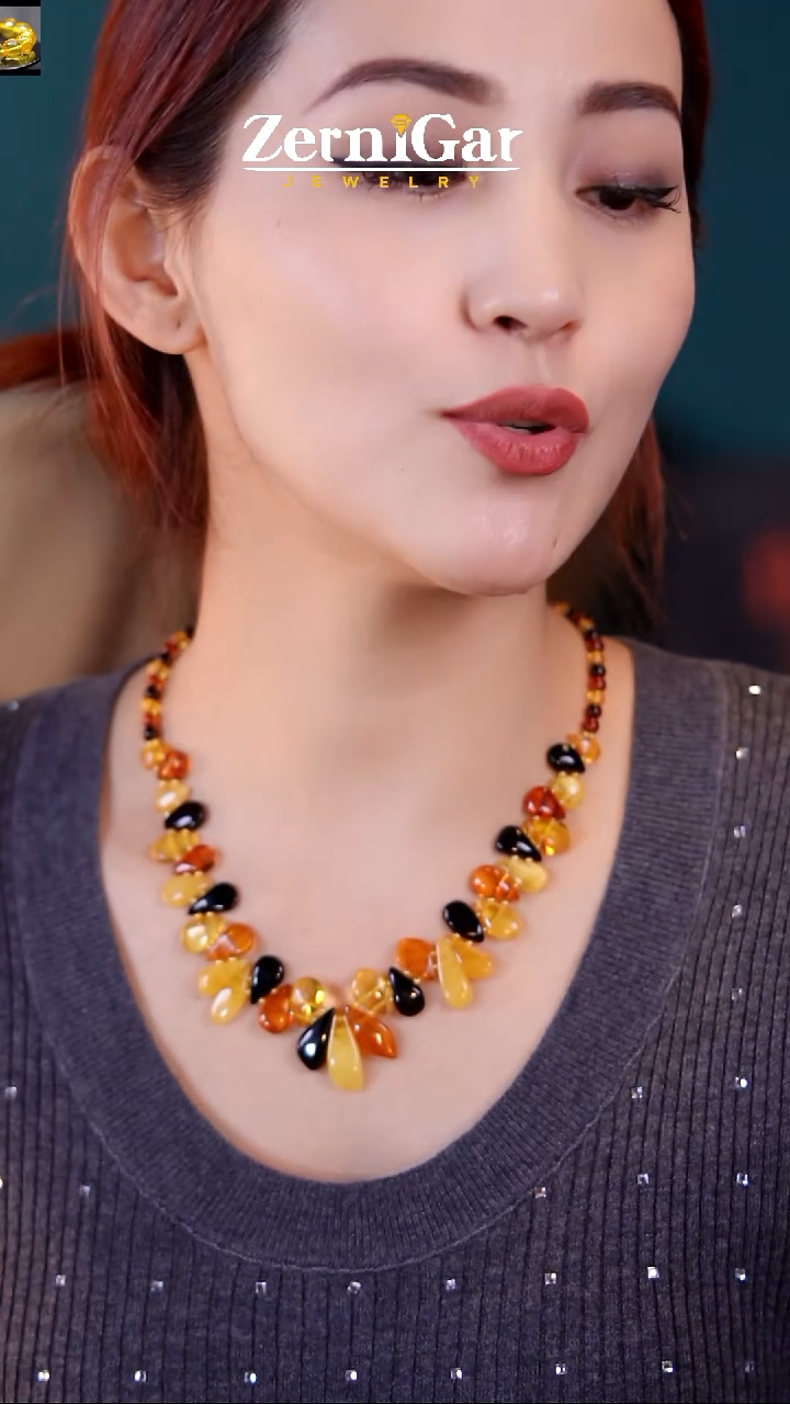 【闪购商品】琥珀颈饰未镶嵌天然琥珀项链