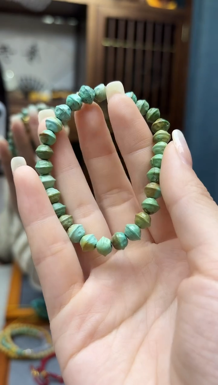 未镶嵌绿松石挂件松石百香籽手串8mmYZG