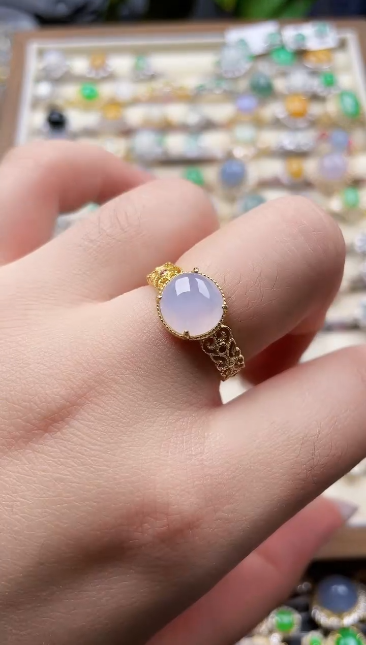 银S925镶嵌戒指翡翠163