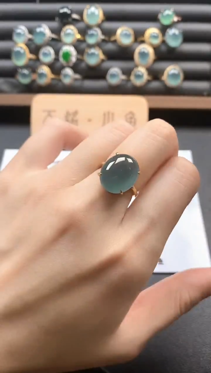 银S925镶嵌戒指翡翠51511