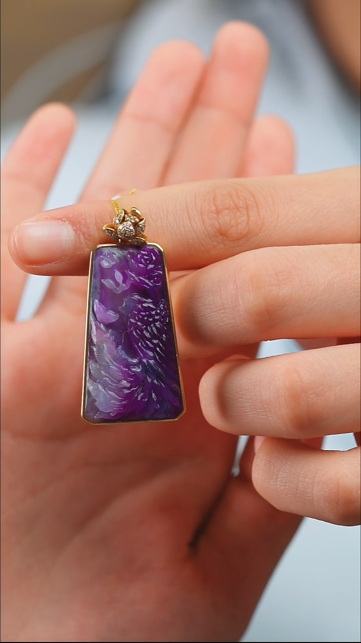 苏纪石（舒俱来）18K金镶嵌吊坠(不含链)55