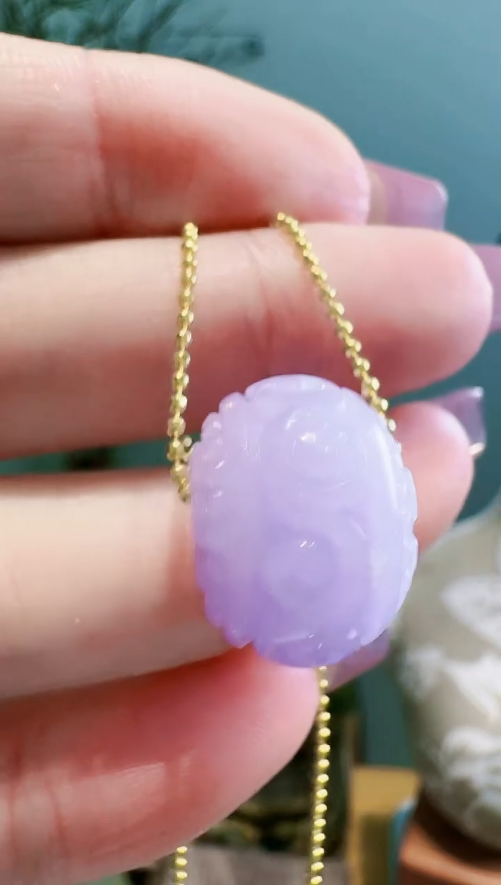 【闪购商品】翡翠颈饰未镶嵌紫罗兰9055