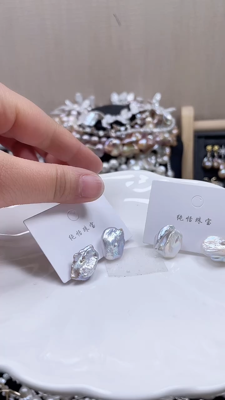 未镶嵌耳饰淡水珍珠【纯恬饰品】（多样性发货发一）