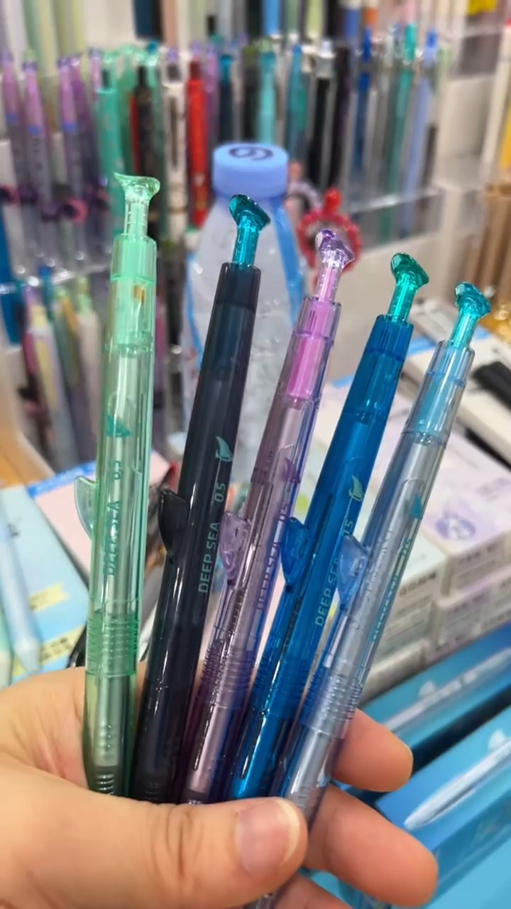 石头DS-0146按动中性笔0.5(黑色)速干--5支（一套）