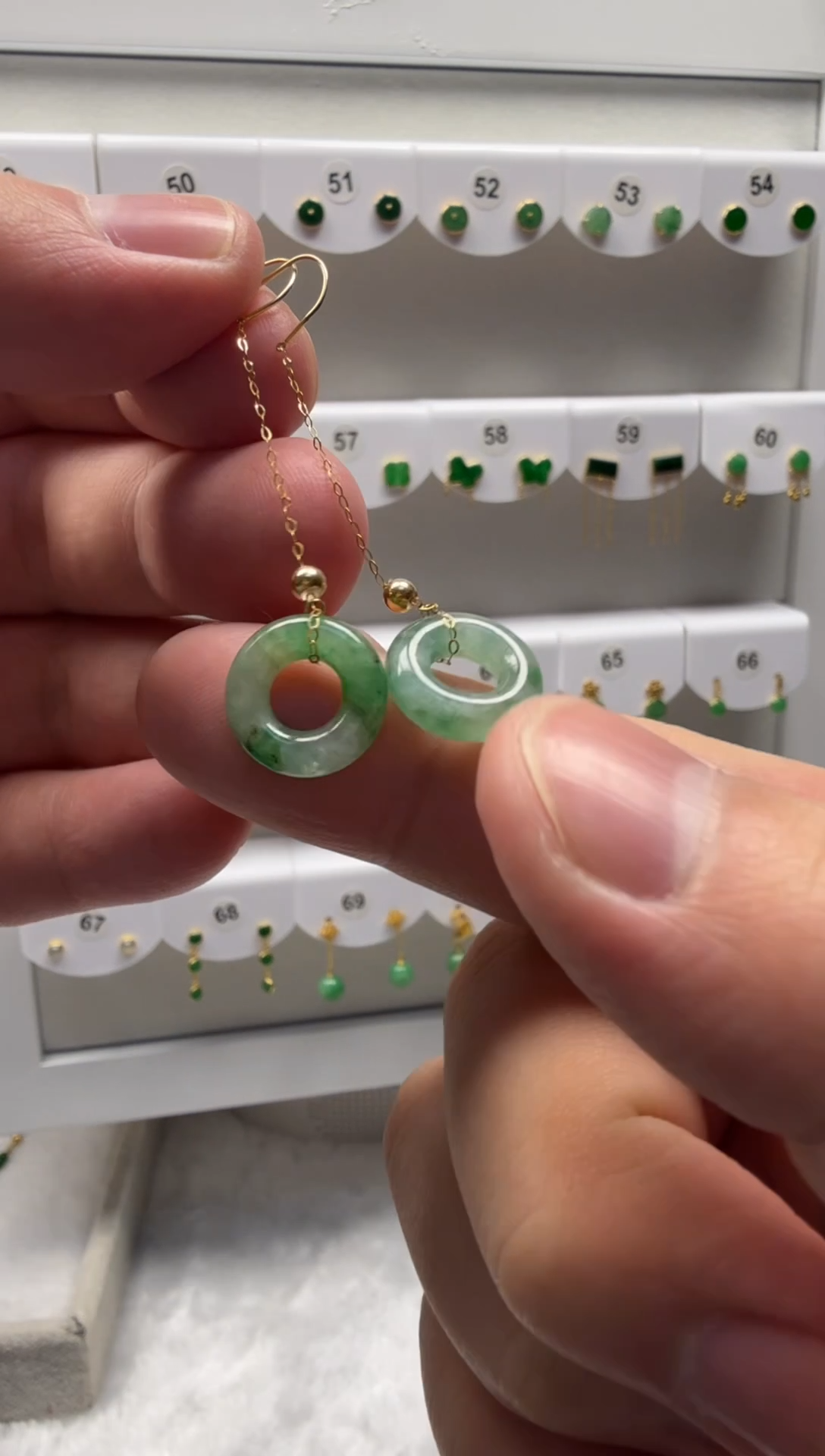 18K金镶嵌翡翠耳饰缅甸天然翡翠a货