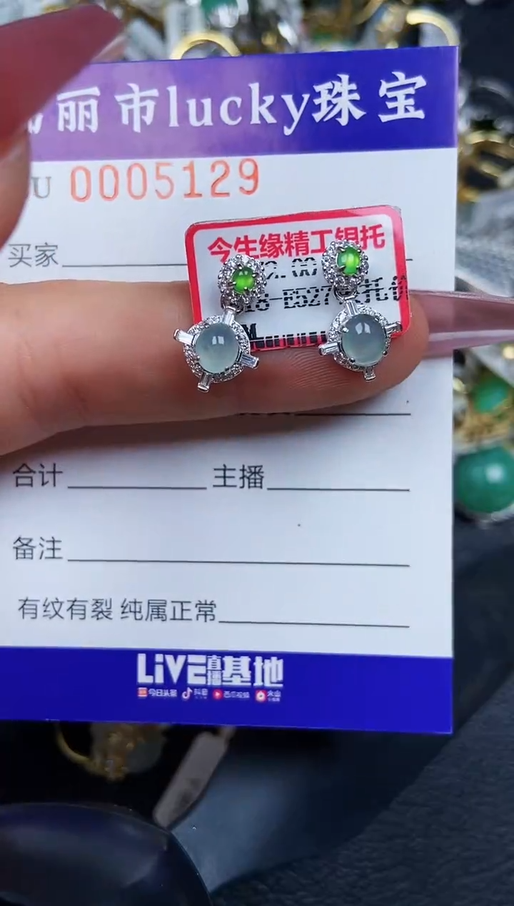 翡翠银S925镶嵌颈饰5129