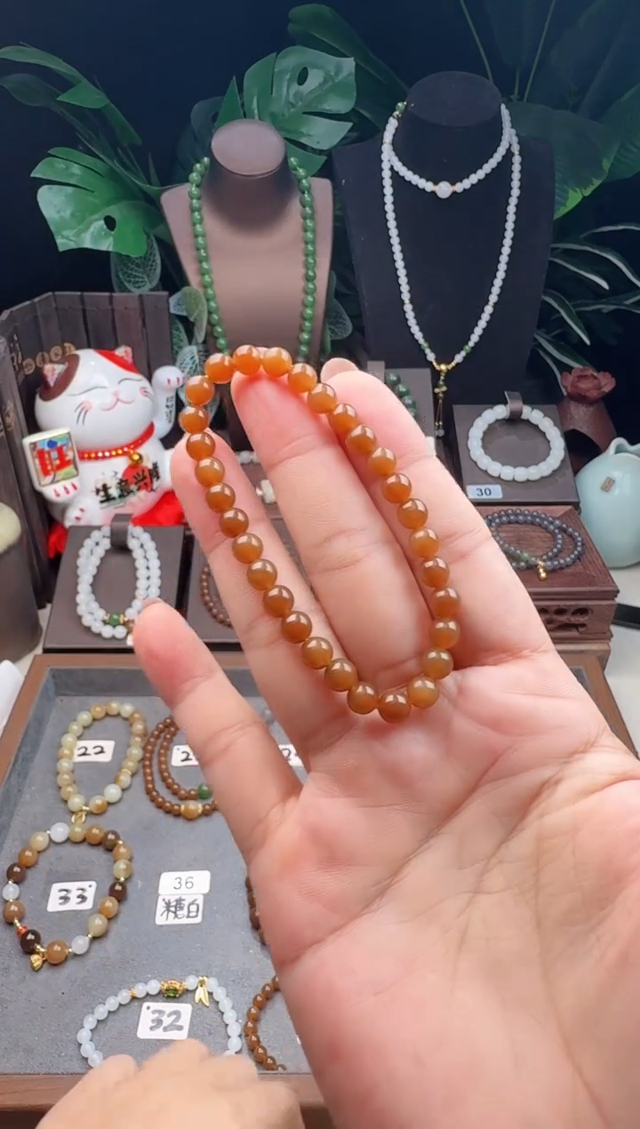 手串未镶嵌和田玉精品6m糖玉手串