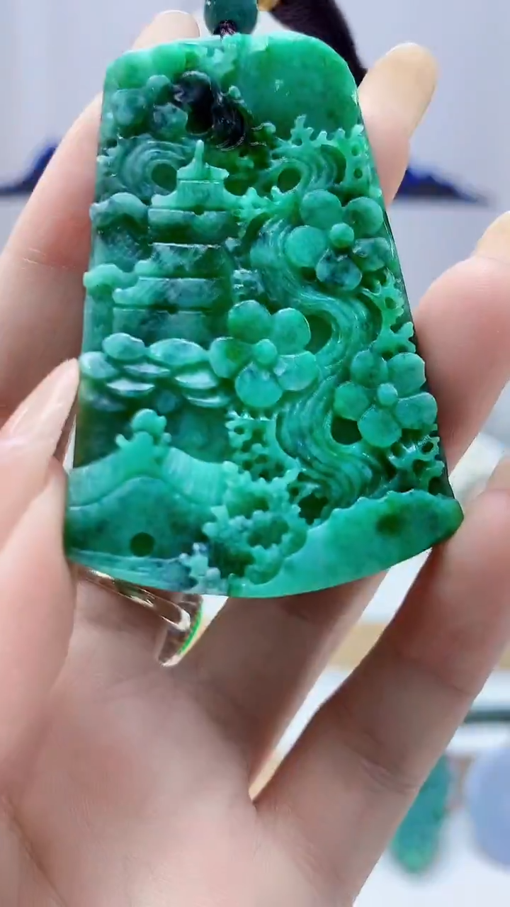 未镶嵌定制翡翠4852DD-毛货挂件10