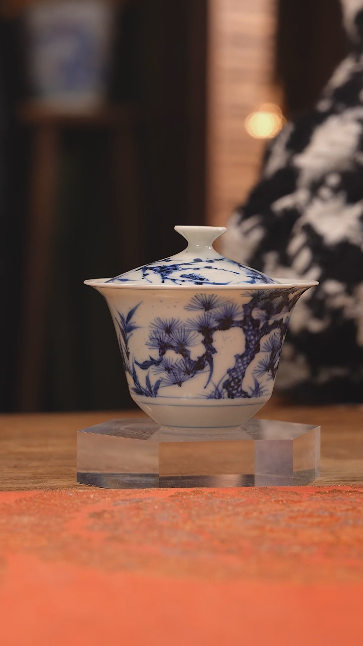 【闪购商品】杯余志剑造 松竹梅盖碗