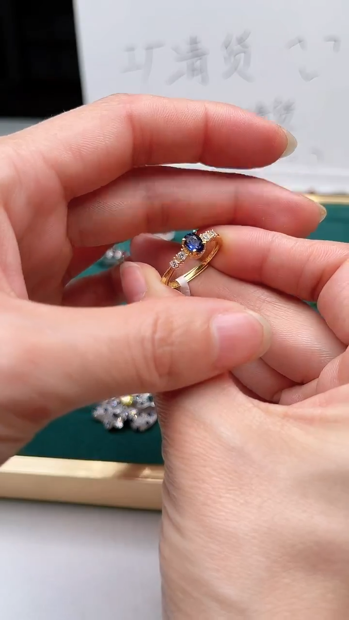 【闪购商品】蓝宝石戒指银S925镶嵌成品