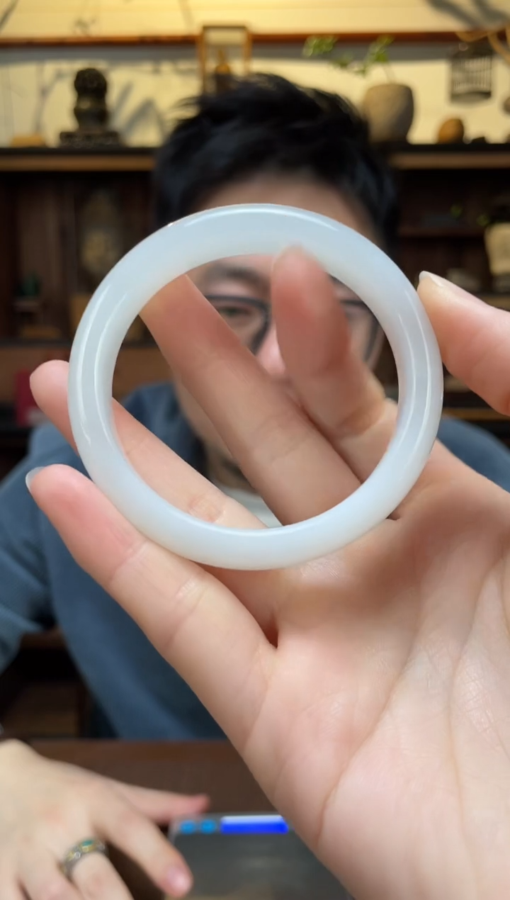 【闪购商品】和田玉手镯未镶嵌03白玉手镯54#YR