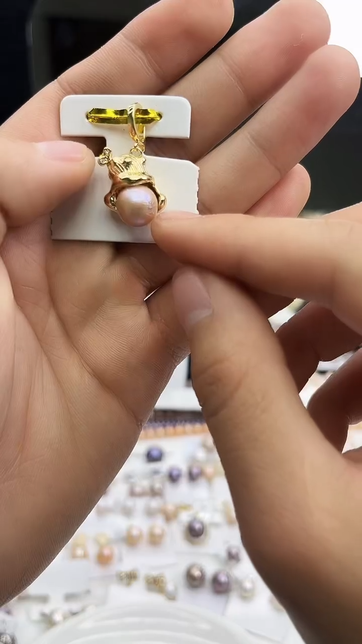 未镶嵌吊坠淡水珍珠中国红吊坠