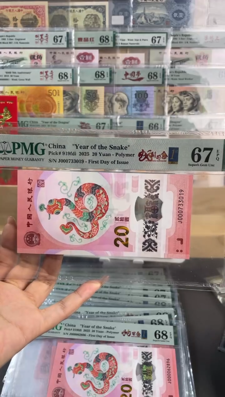 【闪购商品】塑料蛇钞副司令首日标PMG67分尾019