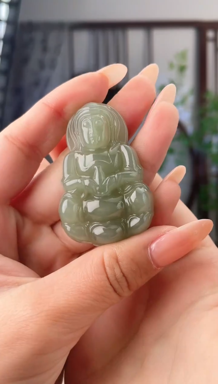 颈饰未镶嵌和田玉观音 多样性发其一