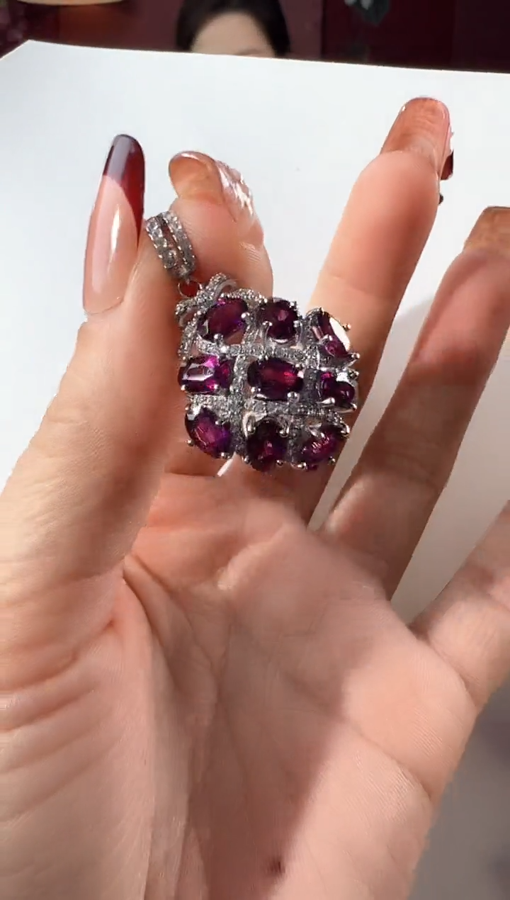 【闪购商品】石榴石颈饰银S925镶嵌KT24041606