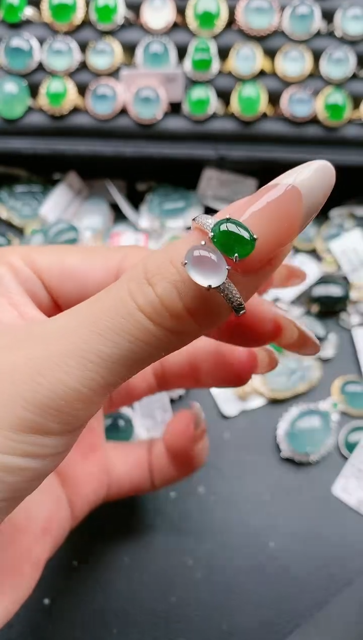 【闪购商品】翡翠戒指银S925镶嵌1111111