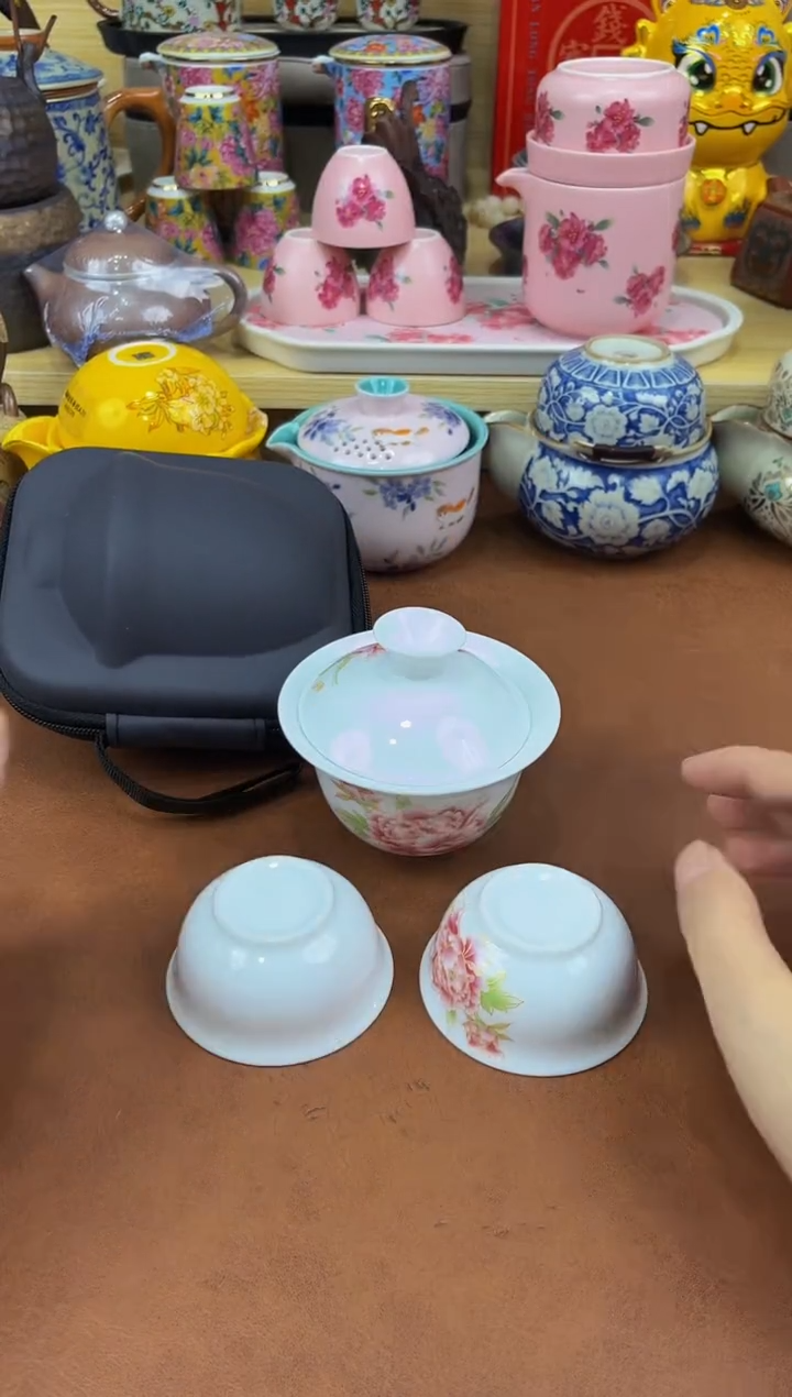 陶瓷茶具摆件旅行套组