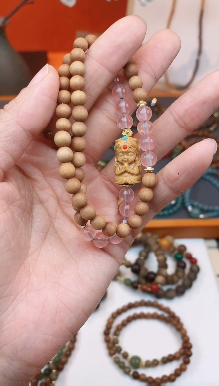 【闪购商品】檀香木手串未镶嵌芭比檀双圈