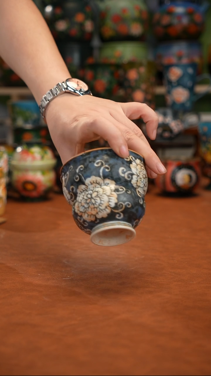 紫砂油画釉下彩手绘