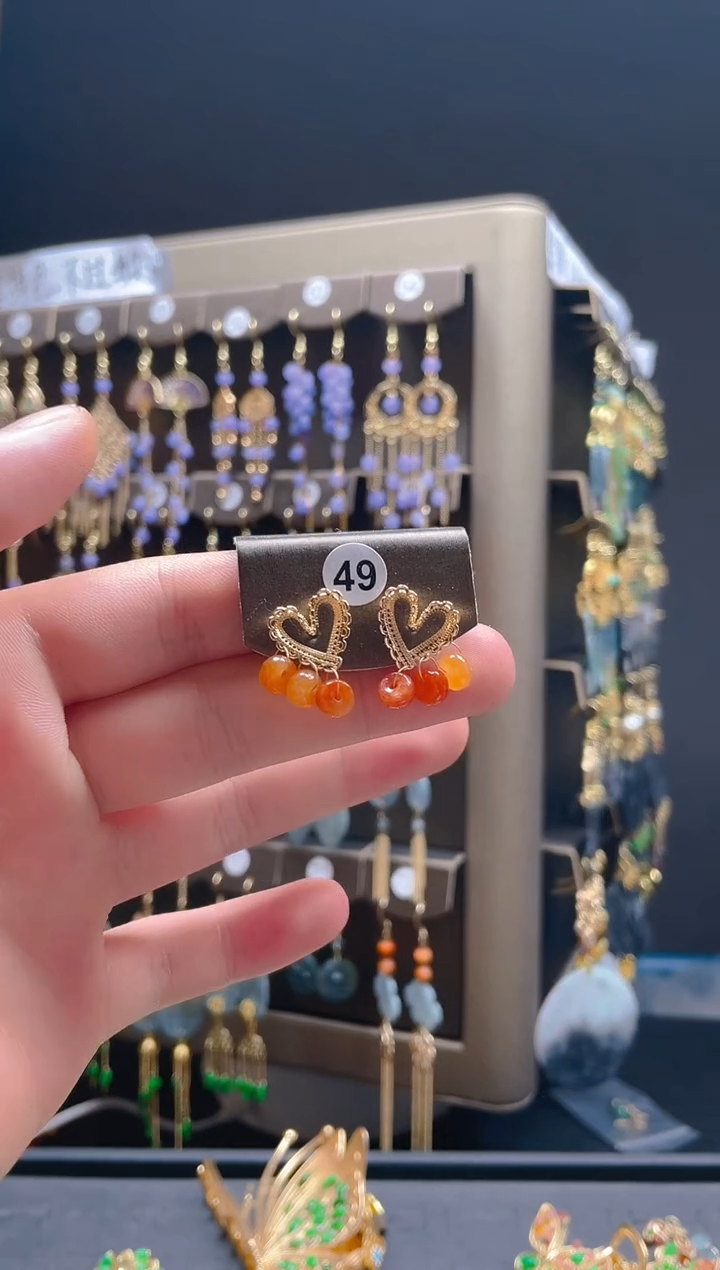 翡翠合金耳饰022翡翠饰品