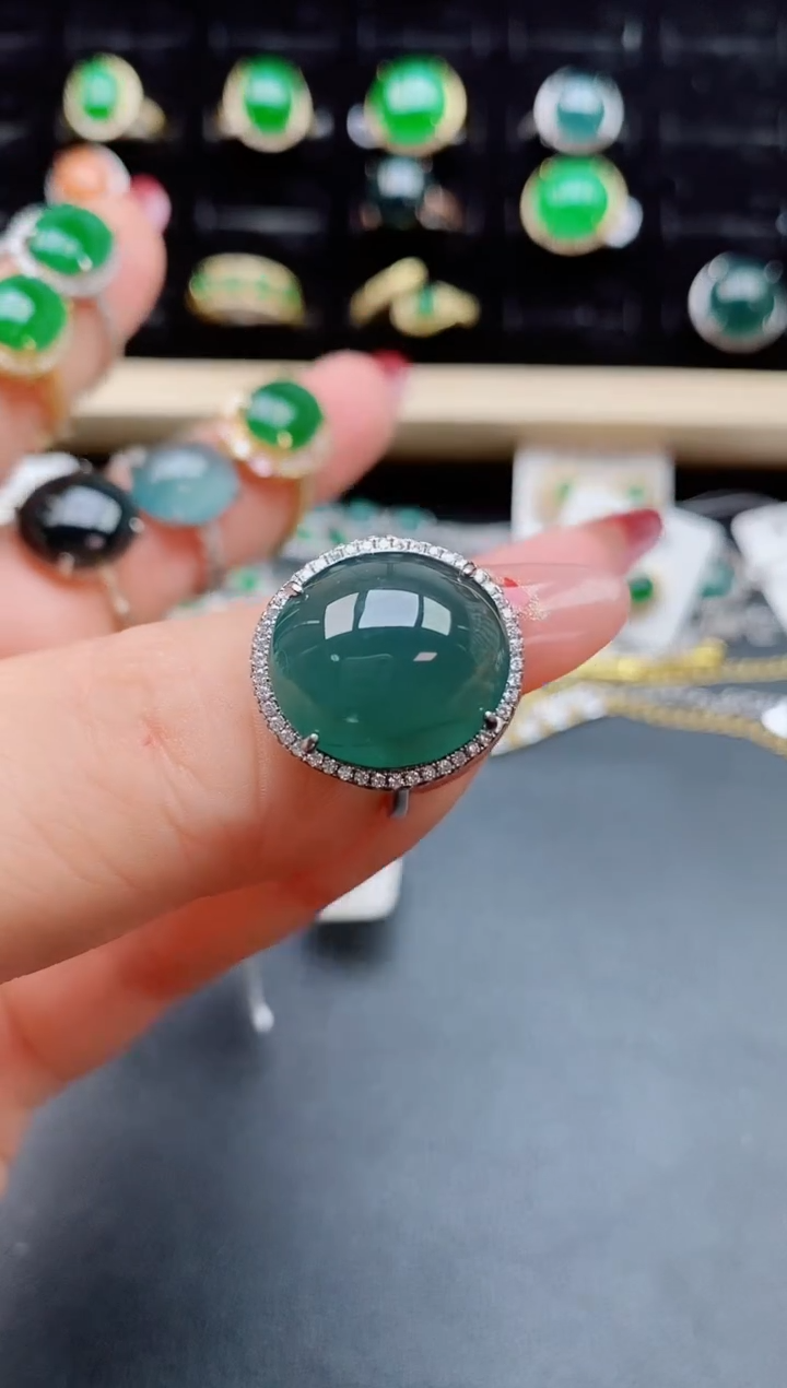 【闪购商品】翡翠戒指银S925镶嵌5085805