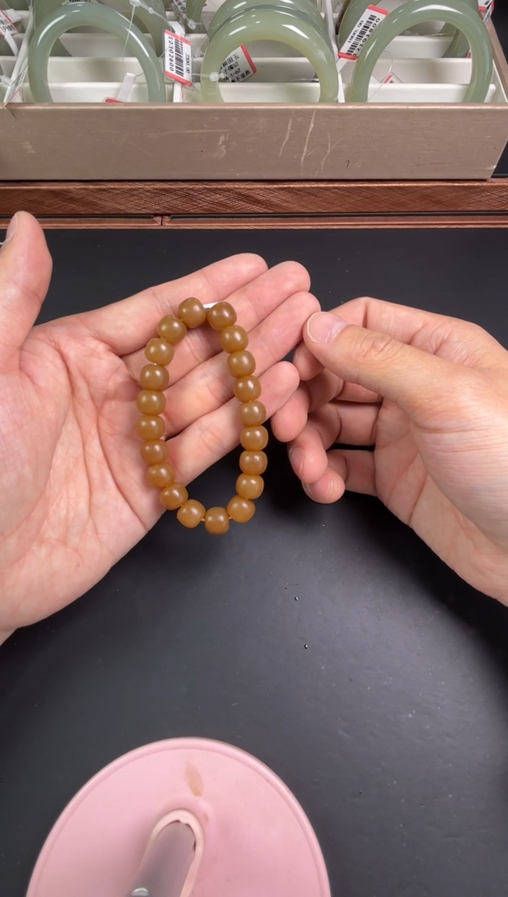 【闪购商品】和田玉手串未镶嵌若羌微色差9*10老型珠