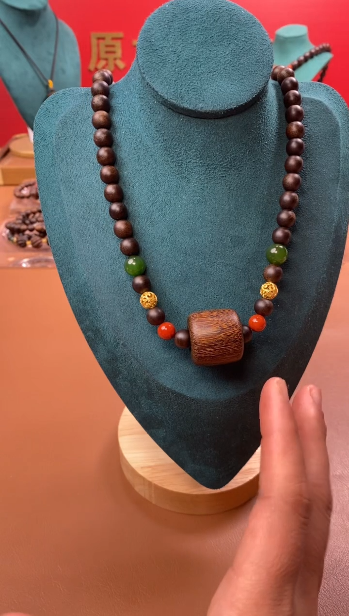 【闪购商品】沉香手串M玉化紫08三圈+虎斑留疤白沉香木雕顶珠