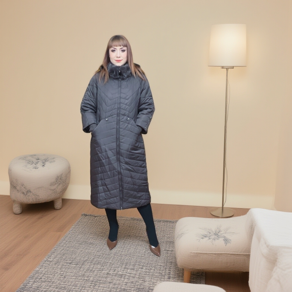 2025常规秋冬连帽驼绒大衣户外运动暗扣宽松型