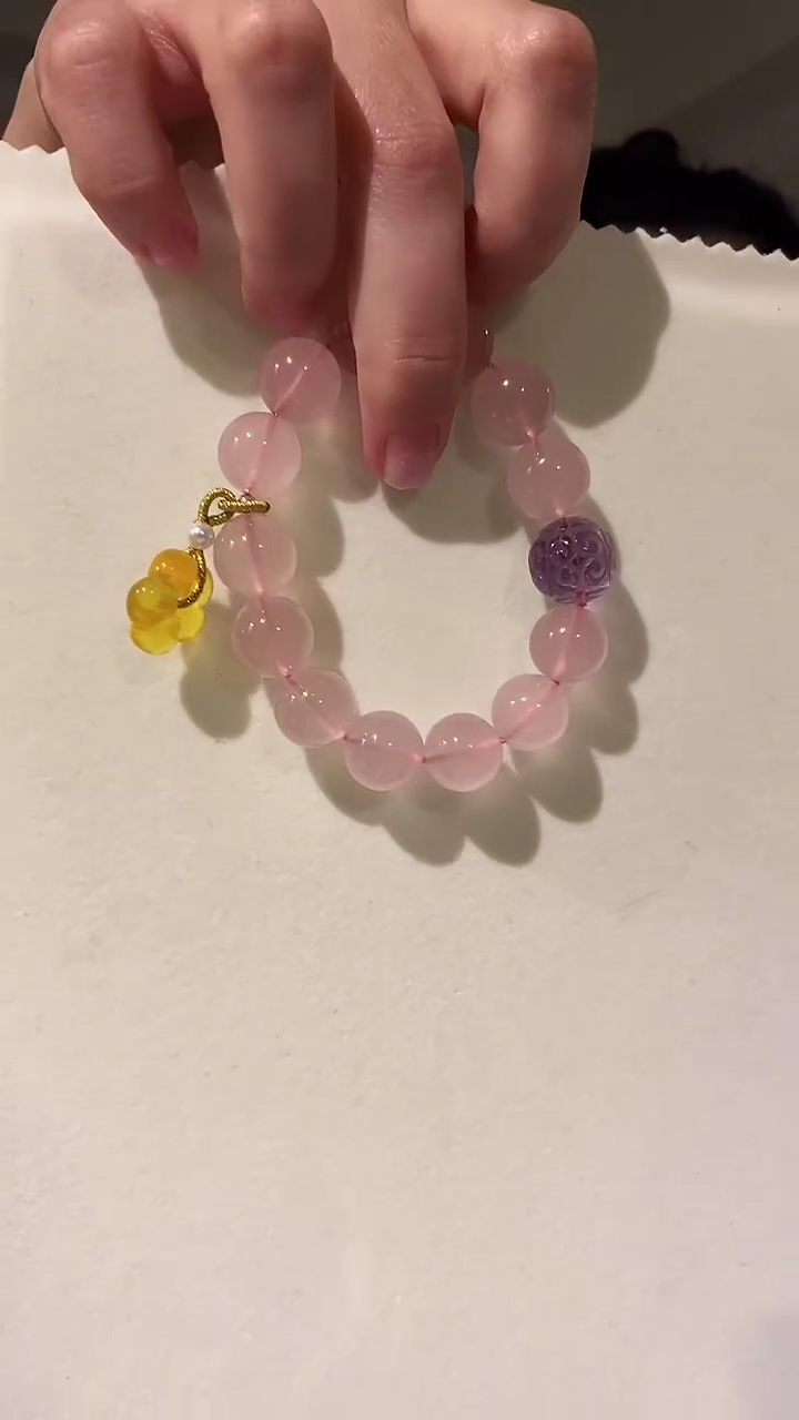 【闪购商品】水晶手链未镶嵌粉水小花花