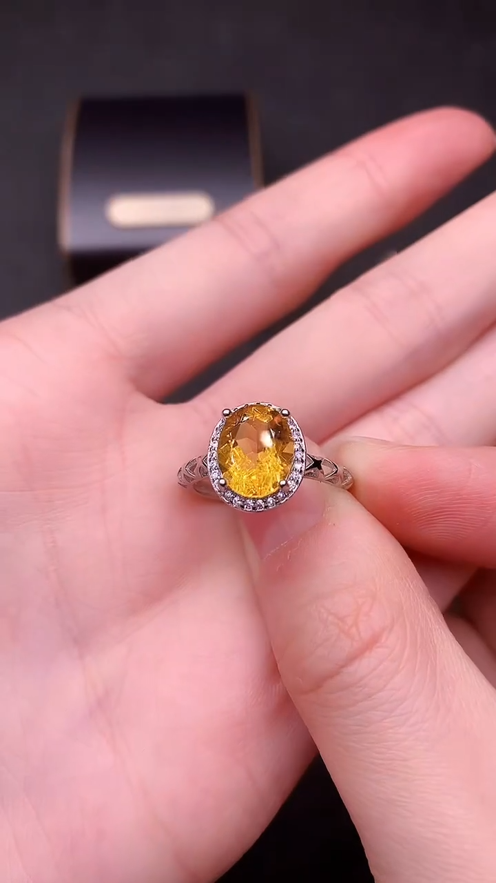 【闪购商品】黄晶戒指银S925镶嵌.....