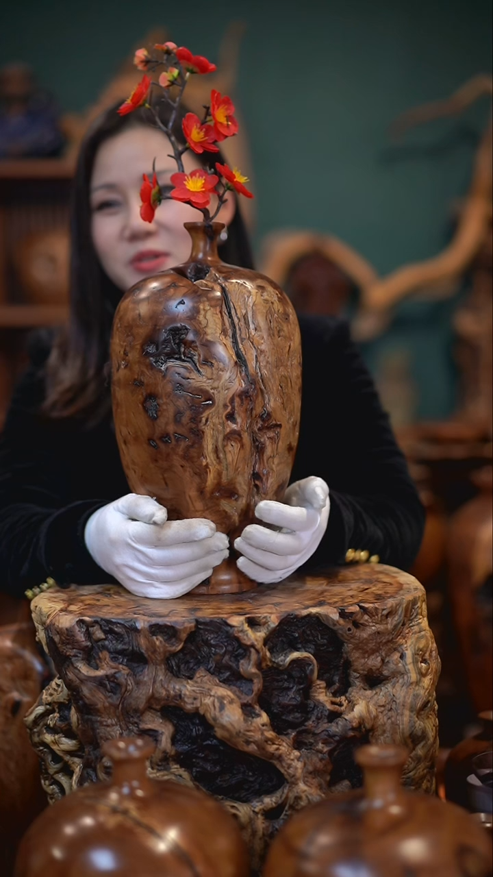 【闪购商品】枣木雷击枣木大梅瓶