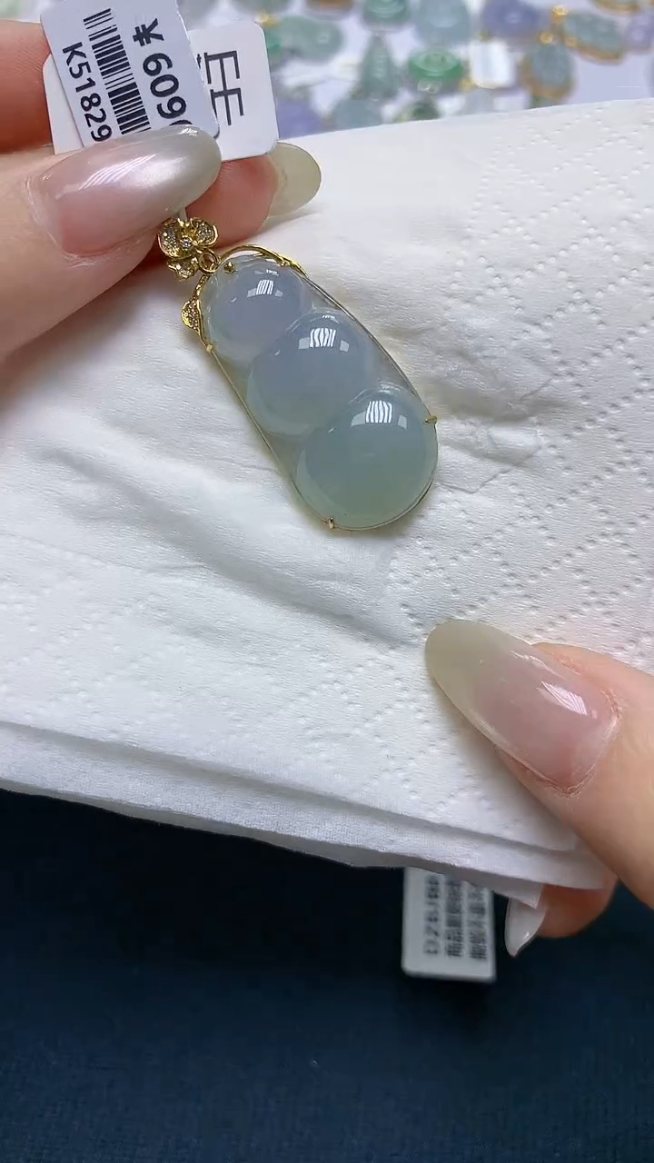 【闪购商品】翡翠18K金镶嵌颈饰天然A货翡翠