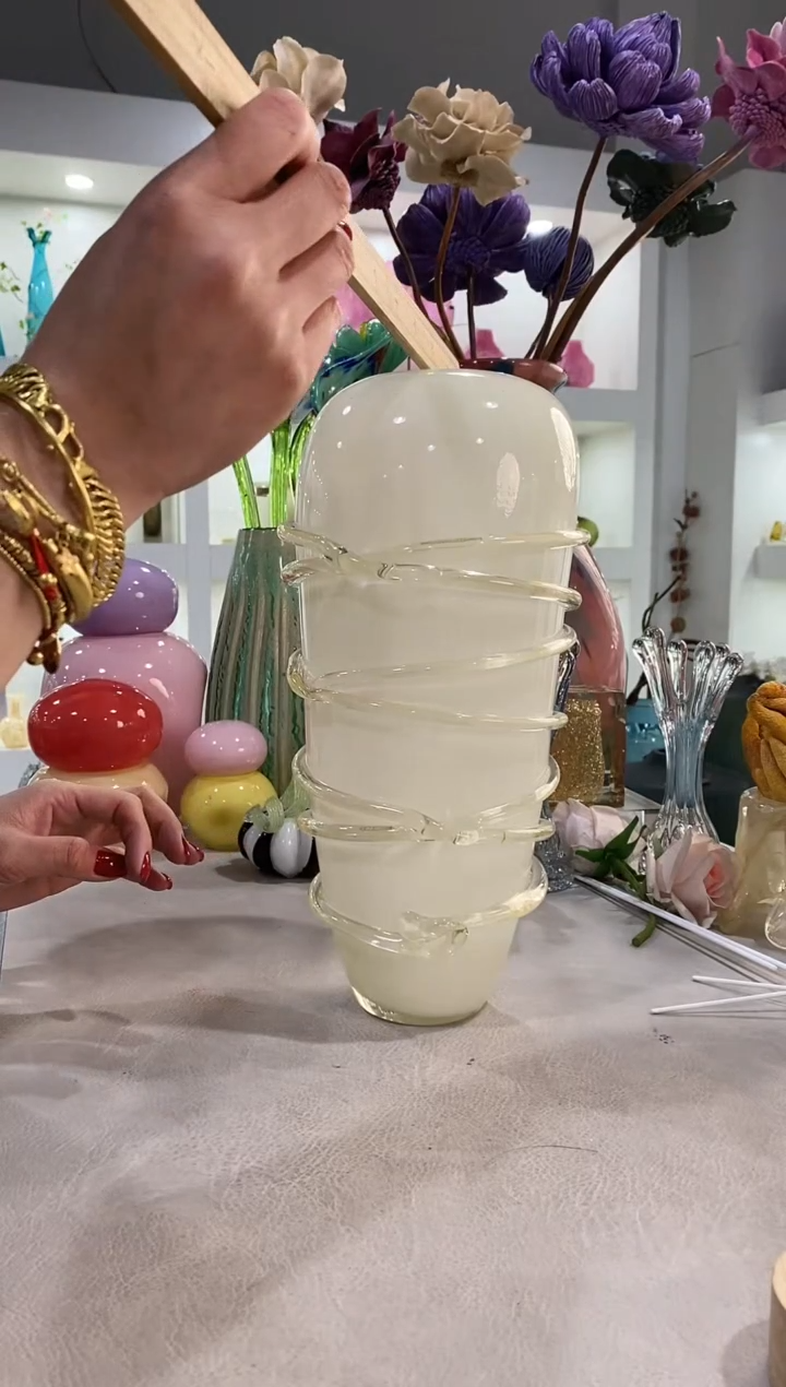 慕忆家手作琉璃花瓶微瑕