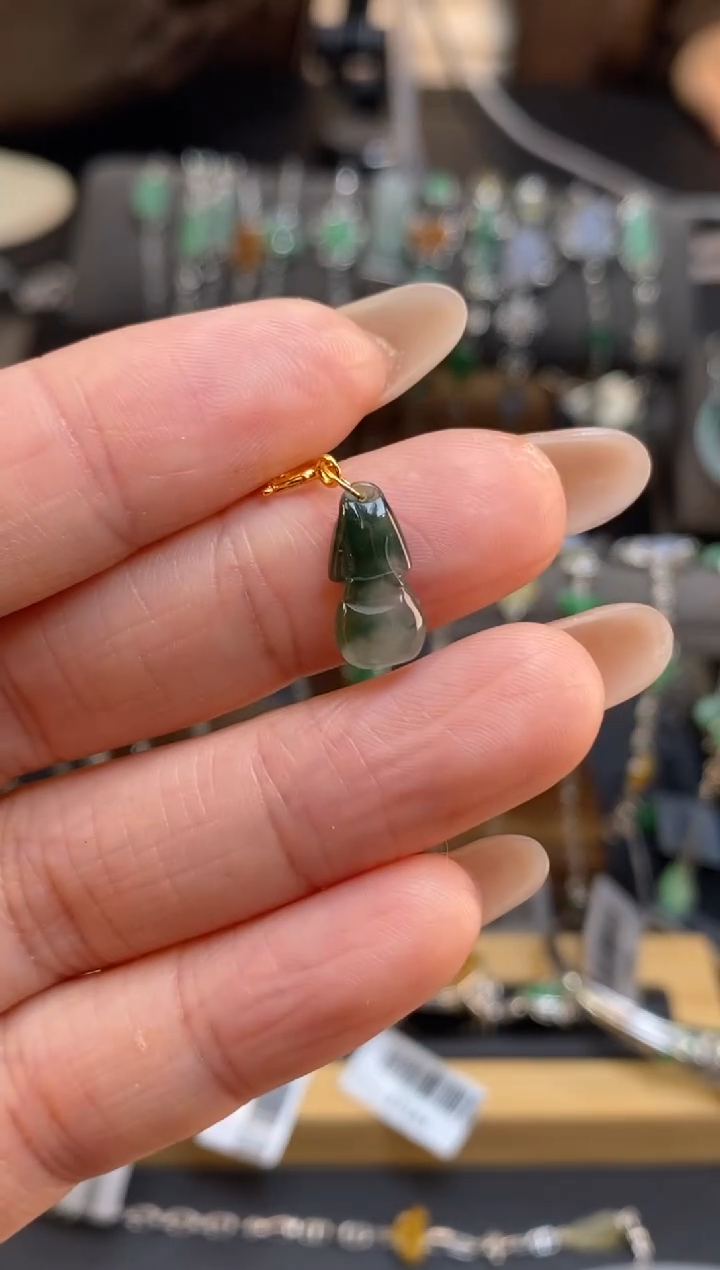 颈饰银S925镶嵌翡翠?*e净货7656