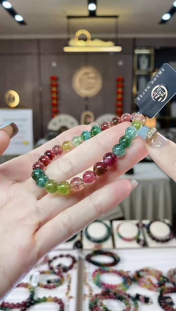 【闪购商品】碧玺西瓜单圈手串7mm+未镶嵌一物一证dan