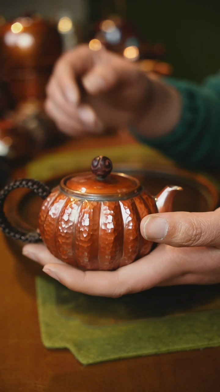 【闪购商品】福瓜紫铜泡茶壶200毫升