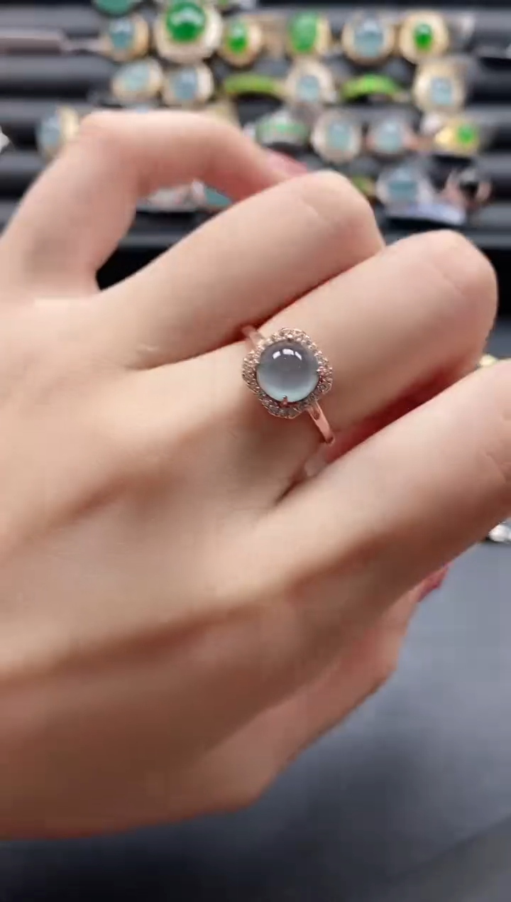 【闪购商品】翡翠戒指银S925镶嵌11111