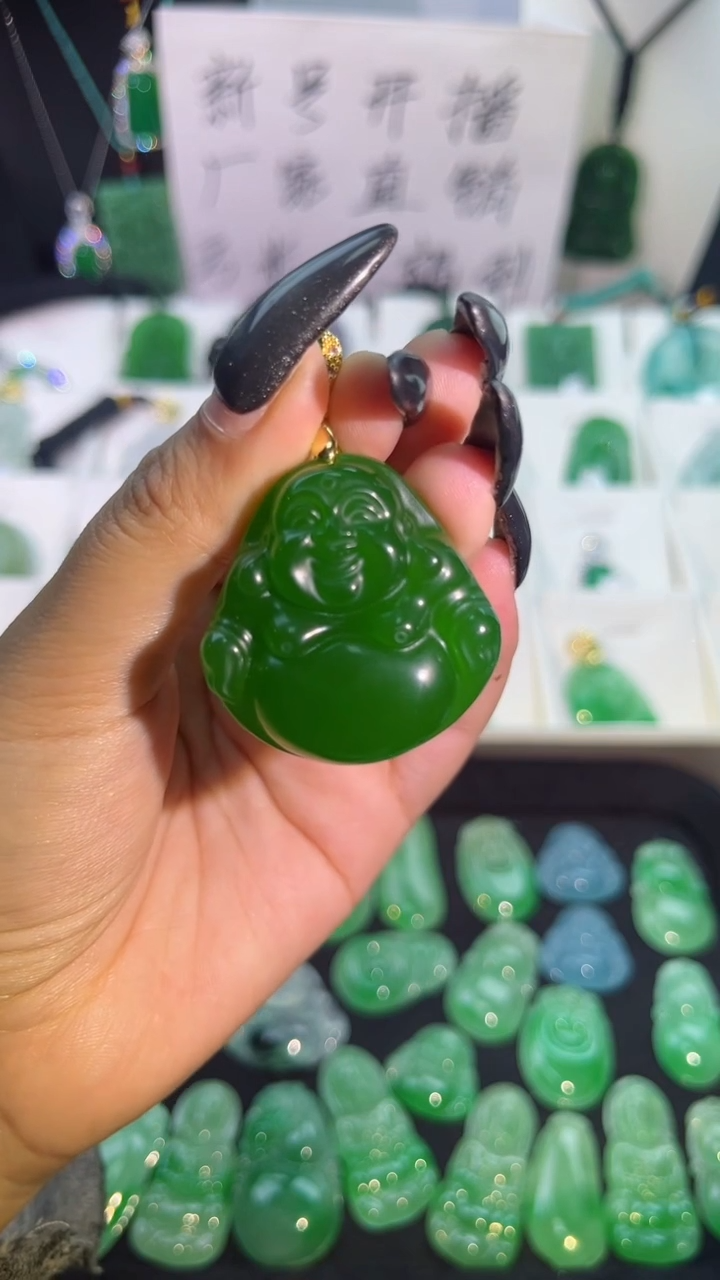 【闪购商品】翡翠手串银S925镶嵌翡翠颈饰925银镶嵌天然翡翠吊坠