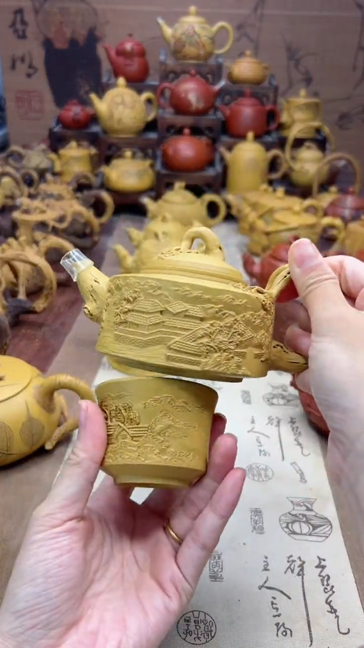 【闪购商品】紫砂茶壶山水人家壶+主人杯