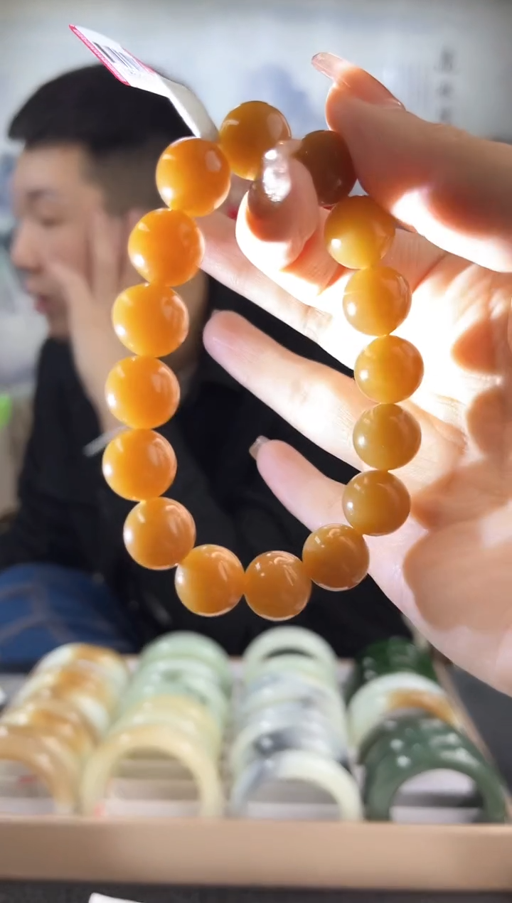 【闪购商品】和田玉手串未镶嵌12mm左右糖料